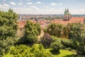 Panoramic view to Prague with church of st. Nicholas Royalty Free Stock Photo