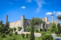 Panoramic View to the Registan square under the Sunlight in Samarkand Royalty Free Stock Photo