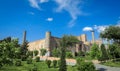 Panoramic View to the Registan square under the Sunlight in Samarkand Royalty Free Stock Photo