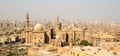 Panoramic view of the Rifai and Sultan Hassan Mosques in Cairo, Egypt Royalty Free Stock Photo