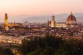 Panoramic view to the river Arno, Florence, Italy Royalty Free Stock Photo