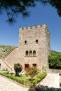 Panoramic view to ruins of Venetian Castle ancient town of Butrint , Sarande, Albania