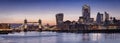 Panoramic view to the skyline of London, UK, just after sunset Royalty Free Stock Photo