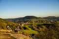 Panoramic view to the Swabian Alb highlands, Germany Royalty Free Stock Photo