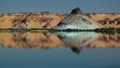 Panoramic view to Teli lake group of Ounianga Serir lakes at the Ennedi, Chad Royalty Free Stock Photo