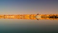 Panoramic view to Teli lake group of Ounianga Serir lakes at the Ennedi, Chad Royalty Free Stock Photo