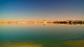 Panoramic view to Teli lake group of Ounianga Serir lakes at the Ennedi, Chad Royalty Free Stock Photo