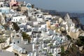 Panoramic view to town of Fira, Santorini island, Thira, Greece Royalty Free Stock Photo