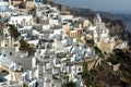 Panoramic view to town of Fira, Santorini island, Thira, Greece Royalty Free Stock Photo