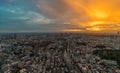 Panoramic view of Tokyo colorful sunset from Roppongi Hills Mori Tower Royalty Free Stock Photo