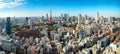 Panoramic view of Tokyo tower, Japan Royalty Free Stock Photo
