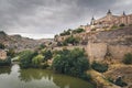 Panoramic view of Toledo old town with Alcazar castle at sunset, Castilla-La Mancha, Spain Royalty Free Stock Photo