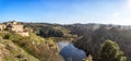 Panoramic view of Toledo with river Tajo, Spain. Royalty Free Stock Photo