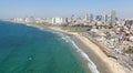 Panoramic view from the top down from the height of bird flight to tel Aviv  Israel Royalty Free Stock Photo