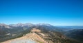 Panoramic view from top of Monarch Pass mountain top in the Rocky Mountains near Gunnison Colorado USA Royalty Free Stock Photo