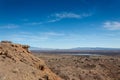 Panoramic view from the top of a mountain ridge in the Sevilleta National Wildlife Refuge, New Mexico desert