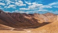 Panoramic view from the top of the mountains in Mexico, the view is incredible, the lake in the middle of the crater due to the