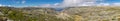 Panoramic view from the top of the mountains of the Serra da Estrela natural park, Star Mountain Range, low clouds and mountain