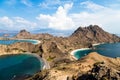 Panoramic view from the top of Padar Island in Komodo National park in autumn, Lubuan Bajo, Indonesia