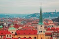 Panoramic view from the top of the rooftops of Prague Royalty Free Stock Photo