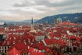 Panoramic view from the top of the rooftops of Prague Royalty Free Stock Photo