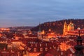 Panoramic view from the top of the rooftops of Prague Royalty Free Stock Photo