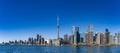 Panoramic view of Toronto Downtown from Lake Ontario Royalty Free Stock Photo