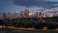 Panoramic View of Toronto Skyline at Dusk, Ontario, Canada Royalty Free Stock Photo