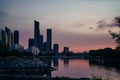 Panoramic view of Toronto skyline at sunrise, Ontario, Canada Royalty Free Stock Photo