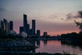 Panoramic view of Toronto skyline at sunrise, Ontario, Canada Royalty Free Stock Photo