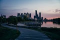 Panoramic view of Toronto skyline at sunrise, Ontario, Canada Royalty Free Stock Photo