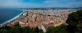 Panoramic view of the tourist city of Nice in the south of France