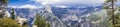 Panoramic view towards towards Half Dome, Yosemite National Park, California Royalty Free Stock Photo