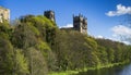 Panoramic view of the towers of Durham Cathedral.