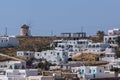 Panoramic view of Town of Ano Mera, island of Mykonos, Greece