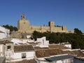 Panoramic view of the town of Antequera with the castle Royalty Free Stock Photo