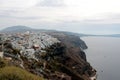 Panoramic view of the town of Fira, Santorini, Greece Royalty Free Stock Photo