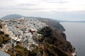 Panoramic view of the town of Fira, Santorini, Greece Royalty Free Stock Photo