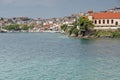 Panoramic view of town of Neos Marmaras at Sithonia peninsula, Chalkidiki, Greece