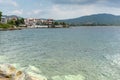 Panoramic view of town of Neos Marmaras at Sithonia peninsula, Chalkidiki, Greece