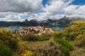 Panoramic view of the town of RiaÃÂ±o, Leon, Spain Royalty Free Stock Photo