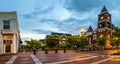 Panoramic view of town square