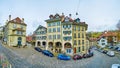 Panoramic view on townhouses on Nydeggstalden street in Bern, Switzerland