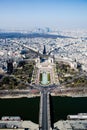 Panoramic View of Tracodeo from the Eiffel Tower - Paris, France Royalty Free Stock Photo