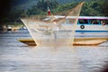 Panoramic view traditional fishermen and boat in Patzcuaro lake in the state of MichoacÃÂ¡n