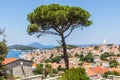 Panoramic view of traditional old seaside town of Mali Losinjn, Croatia, Mediterranean, Europe