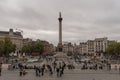 Panoramic view of the Trafalgar Square in London in late October Royalty Free Stock Photo