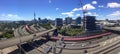 Panoramic view of traffic on Auckland city motorway