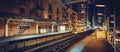 Panoramic view of Train line towards Chicago Royalty Free Stock Photo