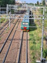 panoramic view of the train tracks Royalty Free Stock Photo